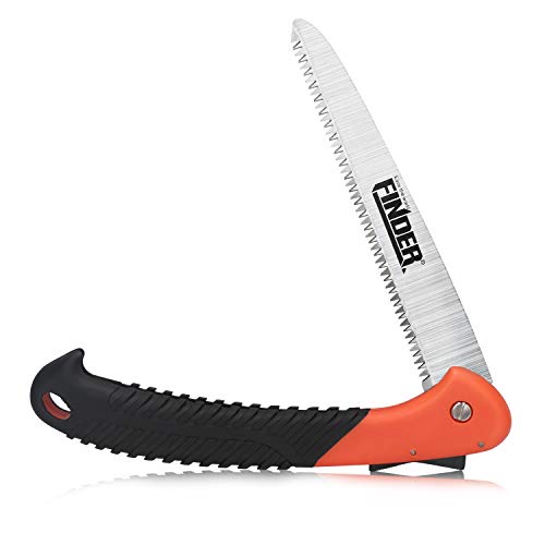 ENPOINT Folding Hand Saw Heavy Duty Pruning Saw Carbon Steel Folding Hacksaw with 9 in Curved Blade and Rugged Grip Handle for Wood Pruning Crafts Industrial Woodworking Gardening Camping