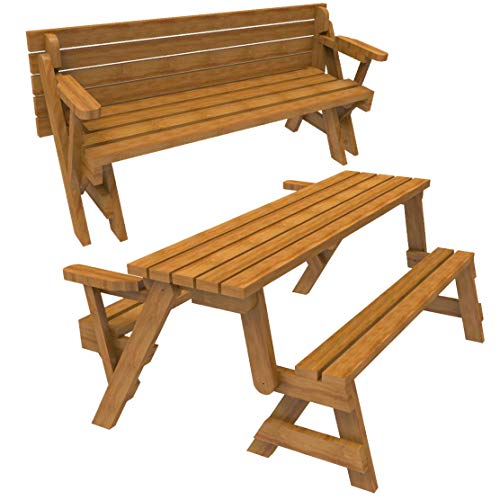 WoodworkersWorkshop Woodworking Plan to Build a Convertible Folding BenchPicnic Table Not a RTA Kit