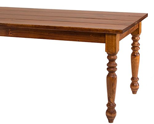 JAMES  JAMES French Country Turned Leg Solid Wood Dining Table 84 x 37 Early American Stain