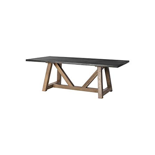 Mercana Furniture Decor Solid Wood Rectangular Rialto II by Mercana Dining Tables 840L x 420W x 295H Dark Brown  Medium-Brown
