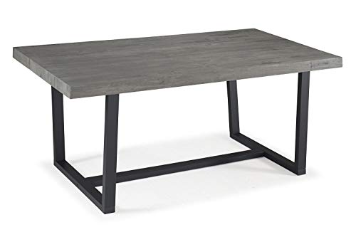 Offex 72 Rustic Solid Wood Dining Table - Grey