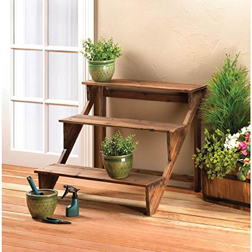 Garden Planters Multi Tiered Wooden Flower Plant Stand Corner Home Indoor Outdoor Steps Patio Decor