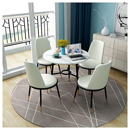 Wooden Table and Chair Combination Coffee Shop Milk Tea Leisure Table Hotel Office Reception Desk Table and Four Chairs Nordic Modern Round Table Balcony Living Room Kitchen Dining Table Cake Shop