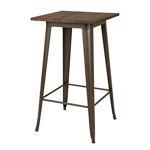 Glitzhome Metal Bar Table Bistro Pub Sturdy Frame Pub Table