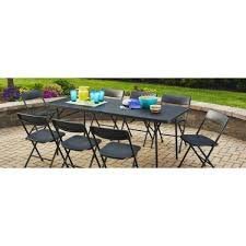 Mainstay Easy Carry Handle Black Strong and Sturdy 6 Foldable Table with Seats up to 8 Person 6 Foot Black