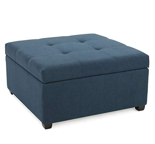 Illunar Home Modern Durable Square Storage Ottoman Coffee Table for Living Room Blue