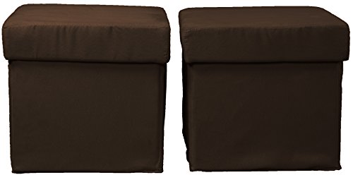 Epic Furnishings Vanderbilt Foldable with Tray Top Storage OttomanTable and Bench Set two ottomans Microfiber Suede Chocolate Brown