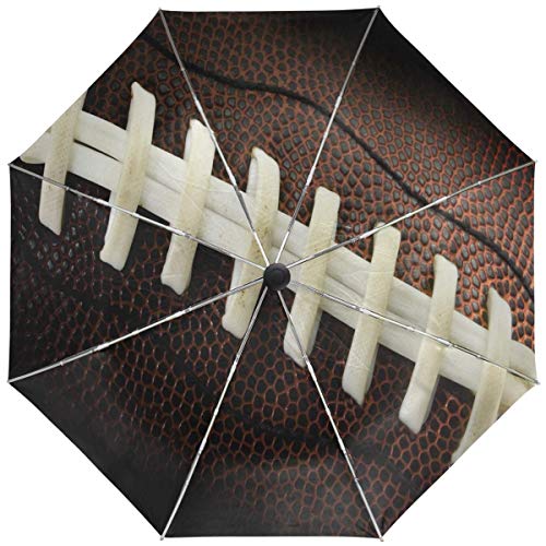 Daisy18 Leather Laces American Football Umbrella Automatic Open Close Fun Traditional Sport Umbrella Anti-UV Travel Windproof Umbrellas Compact Lightweight Parasol Umbrellas Sun Rain