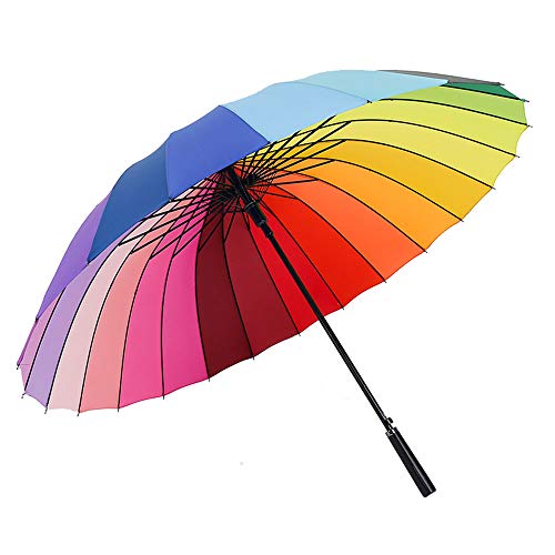 Lancoon Manual Open Straight Strong Durable Umbrella 190T Fiber Waterproof Windproof Sport Umbrella 24 Ribs 45 Inch KS14
