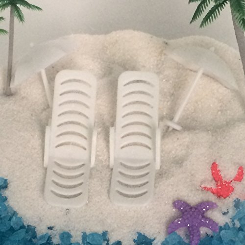 White Plastic Summer Beach Chairs with Umbrellas Aquarium Terrariums Miniature Garden Fairy Gardens Doll House Cake Topper Resin Decoration