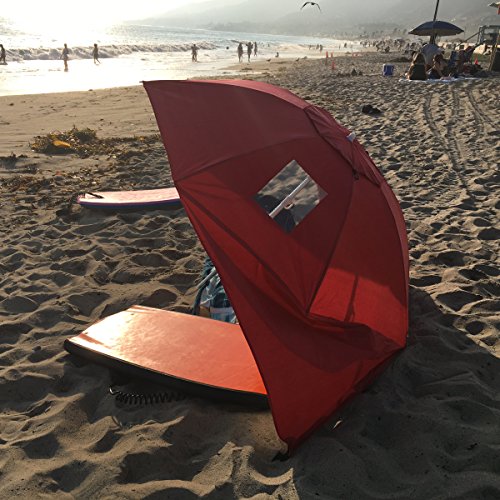 Apontusreg Portable Beach Weather Shelter Umbrella Sand Sun Shade Outdoor Uv Red