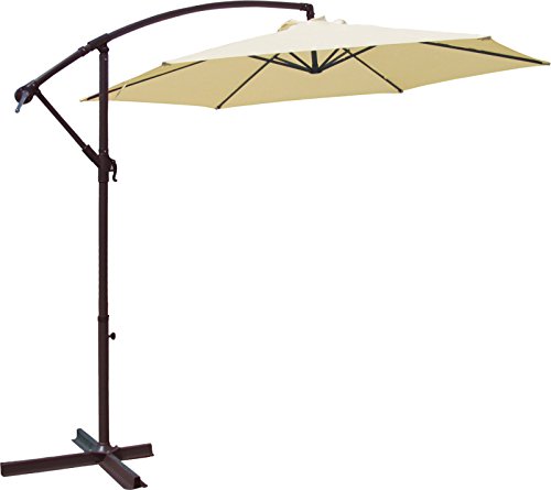 Goplus 10garden Patio Large Cantilever Umbrella Yard Sunshade Umbrella Stands Beach