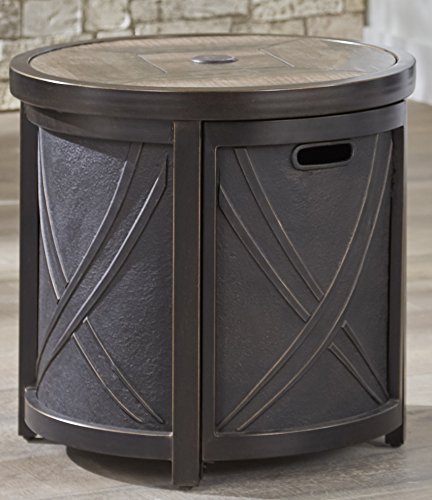 Hanover 25 in Round Umbrella Side Table with Tile Tabletop HANUMBTBL-RND