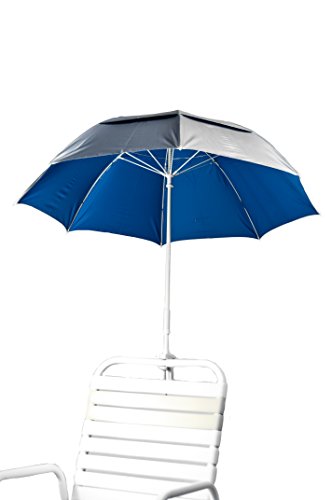 3 Deluxe Fiberglass Clamp Beach Umbrella Color Pacific Blue Underside