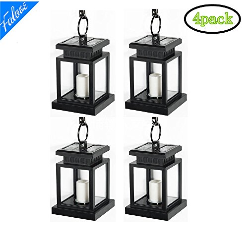 Falove Vintage Waterproof Solar Powered Lantern Hanging Umbrella Lantern Candle Lights Led With Clamp Beach Umbrella