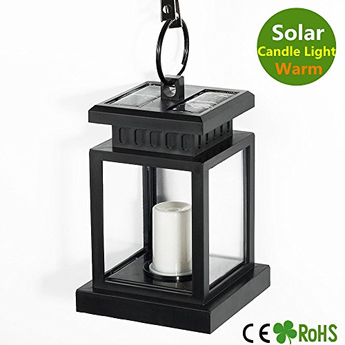 Howfine Candle Warm Light - Solar Hanging Umbrella Vintage Lantern Led Waterproof With Clamp For Beach Umbrella