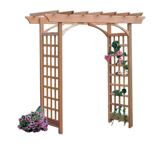 ARBORIA Berkeley Arbor Cedar Wood Large Depth Over 7ft High Pergola Design with Adjustable Size Walkway Opening