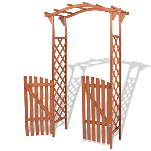 Festnight Wood Garden Arbor Arch Outdoor Patio Garden Gate Solid Wood