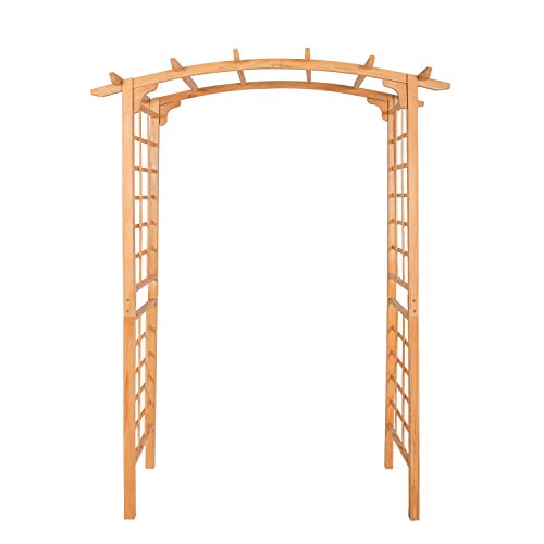 Peach Tree 90 Outdoor Garden Arbor with Trellis for Climbing Plants Fir Wood Patio Arch Wedding Pergola