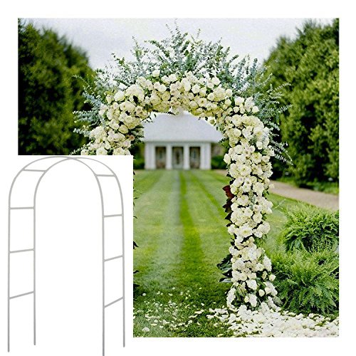 Adorox 75 Ft White Metal Arch Wedding Garden Bridal Party Decoration Arbor 1