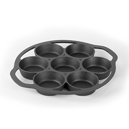 Cast Iron Biscuit Pan Pre-seasoned Biscuit Pan for Camping or Indoor Ready to Use Cast Iron Cookware for Biscuits Muffins and Scones by Commercial Chef