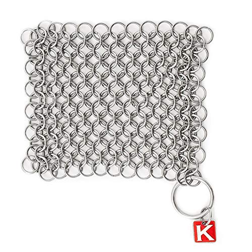 Knapp Made CM Scrubber 4 Chainmail Scrubber - For Cast Iron Stainless Steel Hard Anodized Cookware and Other Pots Pans