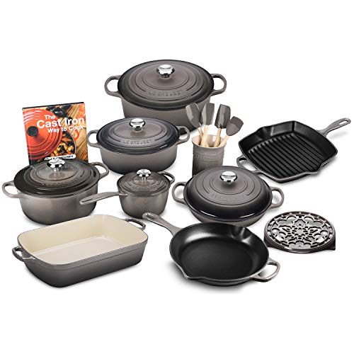 Le Creuset 20-piece Signature Cast Iron Cookware Set Oyster