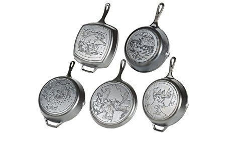 Lodge Wildlife Series - Seasoned Cast Iron Cookware Wildlife Scenes 5 Piece Iconic Collector Set Includes 8 inch Skillet 1025 inch Skillet 12 inch Skillet 105 inch Grill Pan 105 inch Griddle