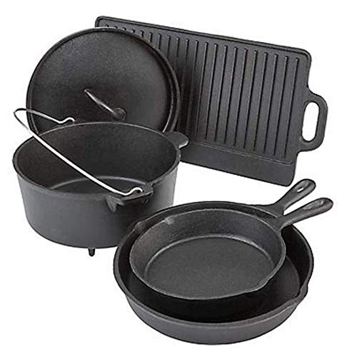 Outdoor Gourmet 5 Piece Cast Iron Cookware Set