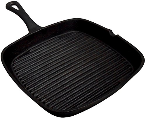 King Kooker Cisqs9s Pre-seasoned Cast Iron Square Skillet 9-inch