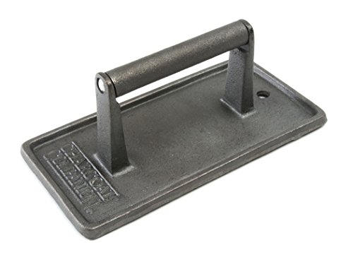 Charcoal Companion Cast Iron 8-34-inch By 4-12-inch Rectangular Grill Press