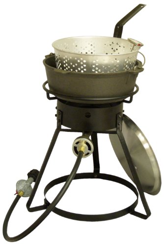 King Kooker 1644 16-Inch Bolt Together Outdoor Propane Cooker with Cast Iron Pot Package