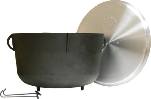 King Kooker 5940 10-gallon Heavy Duty Cast Iron Jambalaya Pot With Feet And Aluminum Lid