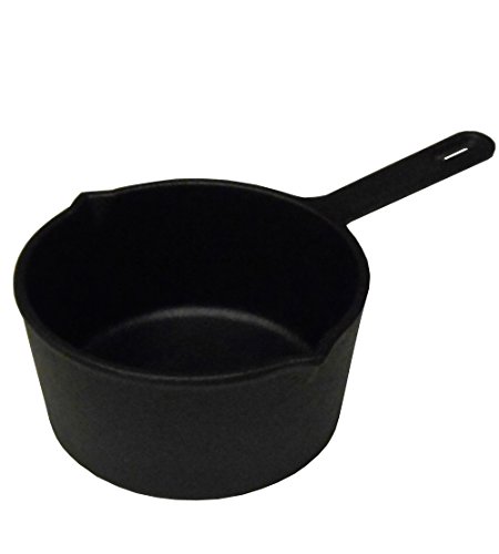 King Kooker CIP28S Seasoned Cast Iron Pot with 2 Pour Spouts 28 oz