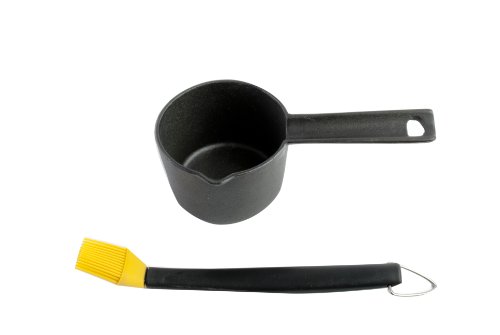 Steven Raichlen Best Of Barbecue Cast Iron Sauce Potamp Basting Brush Set - Sr8133