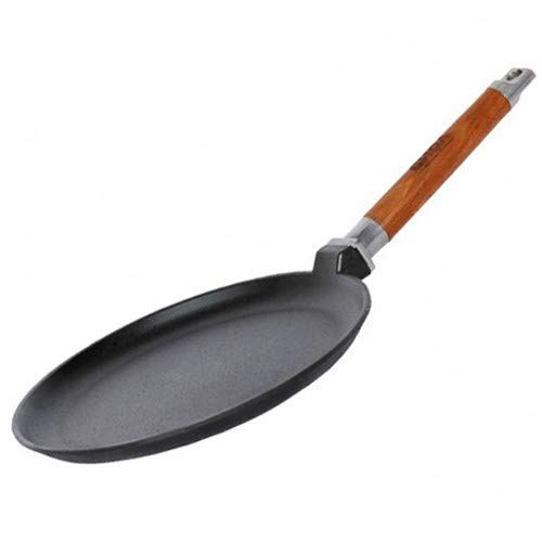 Cast-Iron Crepe Pan with Removable Wooden Handle - Diameter 94 24 cm