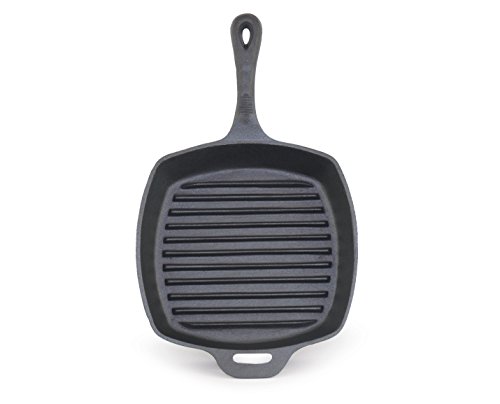 ForHauz Pre-Seasoned Cast-Iron Square Grill Pan 105 Black