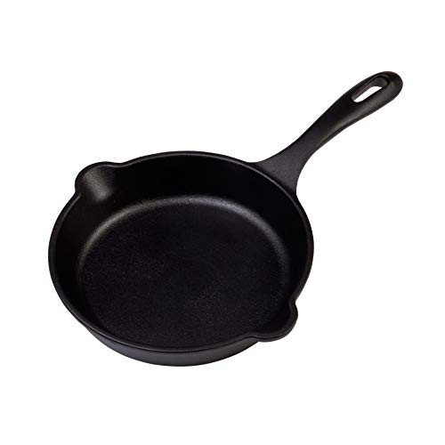 Victoria SKL-206 Mini Cast Iron Skillet Small Frying Pan Seasoned with 100 Kosher Certified Non-GMO Flaxseed Oil 65 Black