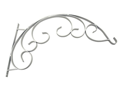 White Iron Flower Pot Plant Basket Wall Hanging Holder Rack Bracket