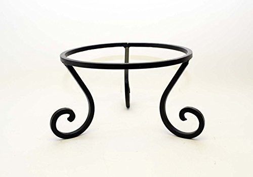 Wrought Iron Pot Stand-8 Inches Tall x 12 Inches Inside Diameter of the Ring Half Inch Thick Square Iron Painted Bronze