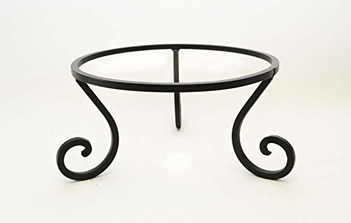 Wrought Iron Pot Stand-8 Inches Tall x 14 Inches Inside Diameter of the Ring Half Inch Thick Square Iron Painted Bronze