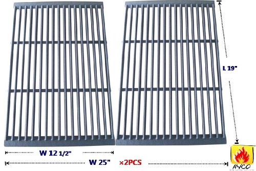 Hyco Hy66662 2-pack Cast Iron Cooking Grid Cooking Grates Replacement For Brinkmann 6345 Bakersamp Chefs St1017