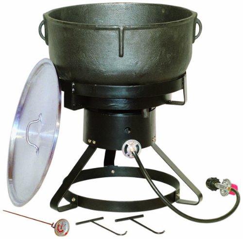 King Kooker 1740 17-12-inch Outdoor Cooker With 10 Gallon Cast Iron Jambalaya Pot Package