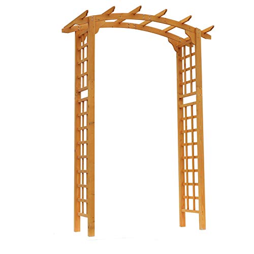 AyaMastro 90 Inches Arbor Arch Garden Trellis Wedding Party Wooden Decor Outdoor Archway Climbing Hanging Plants with Ebook