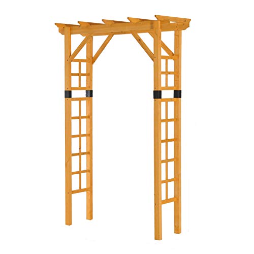 AyaMastro Outdoor 7H Wooden Arbor Garden Arch Climbing Planting with Ebook