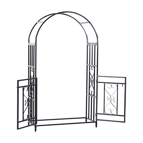 AyaMastro Outdoor 811 H Metal Garden Arbor Arch Climbing Planting wDouble Gate with Ebook