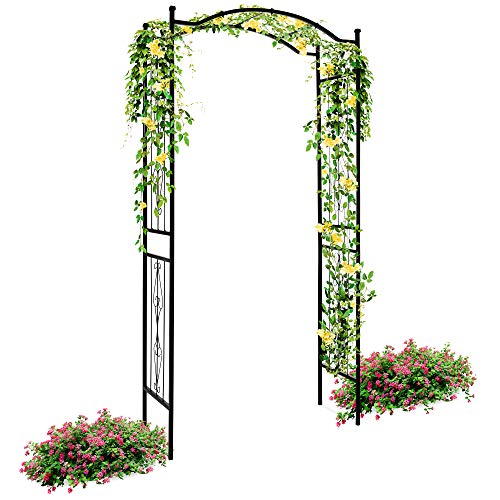 Best Choice Products Decorative Steel Garden Arch Arbor Trellis for Climbing Plants w 92-inch Height and Wire Lattice Black