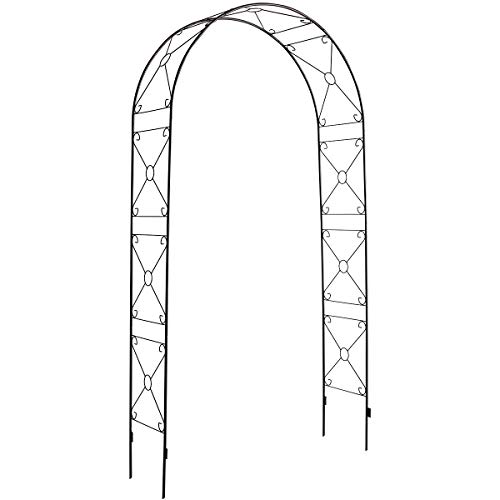 DOEWORKS Garden Arch 3 11Wide x 710High Rose Arbor with Sharp Ends for Various Climbing Plant Outdoor Garden Lawn Backyard Weeding Black