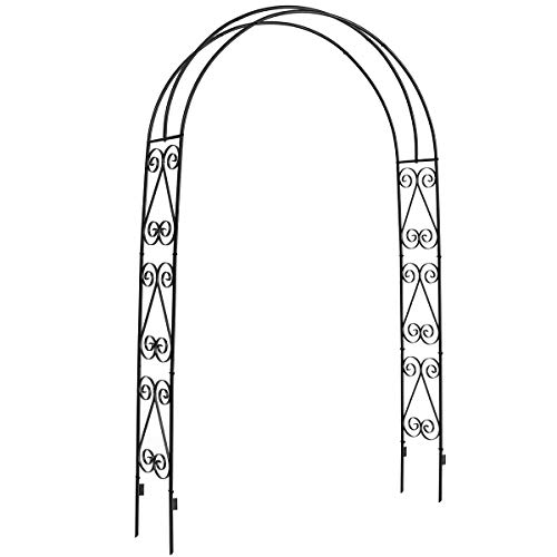 DOEWORKS Garden ArchGarden Arbor for Various Climbing Plant Outdoor Garden Lawn Backyard 3 11Wide x 7 High Black