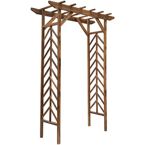 Garden Arch Pergola Wooden Outdoor Trellis Climbing Plant Arbor Pergola Style with Ebook